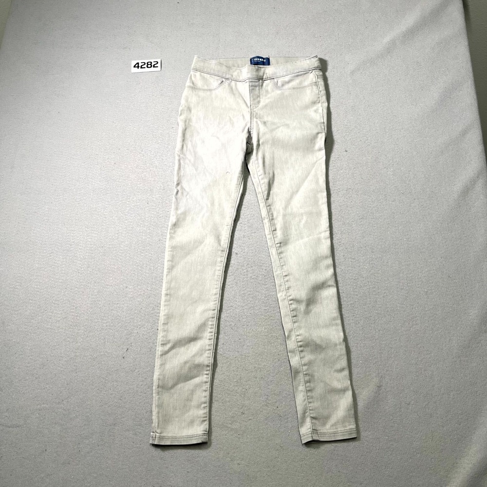 Old Navy Ballerina Jeans Womens 14 Beige Denim Cotton Stretch Skinny Leg Casual